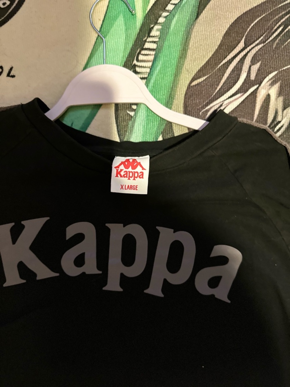 Kappa men Black Logo Tee 💯🔥✅✅✅ xl fits like large
